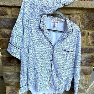 Victorias Secret PJ set, size Large Long.  Button up top and elastic long pants